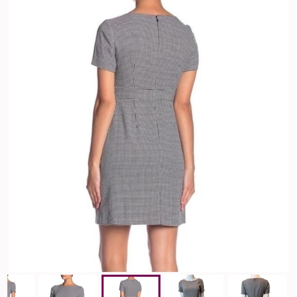 Eliza J Womens Hounds tooth Ruffle Sheath Dress NO8M5781 Black White Size 10 - Picture 3 of 9